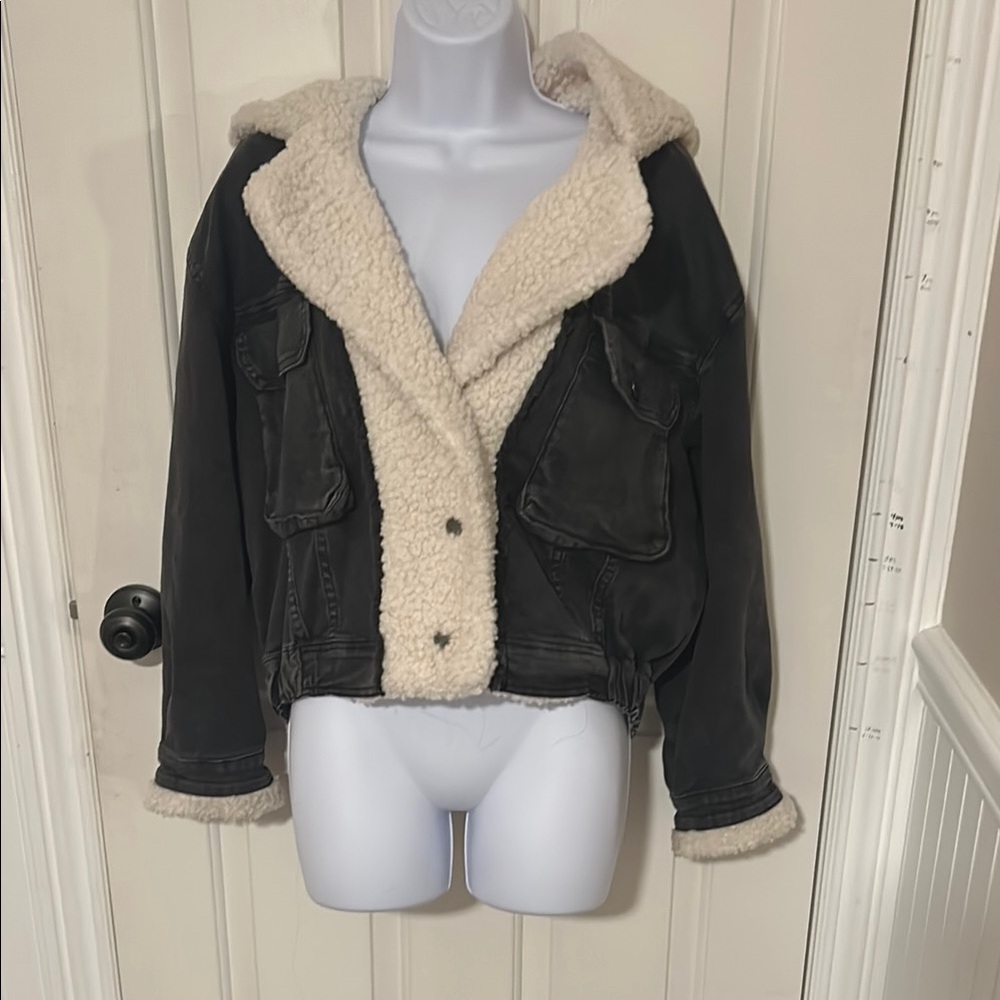 Sherpa Black Jean Jacket